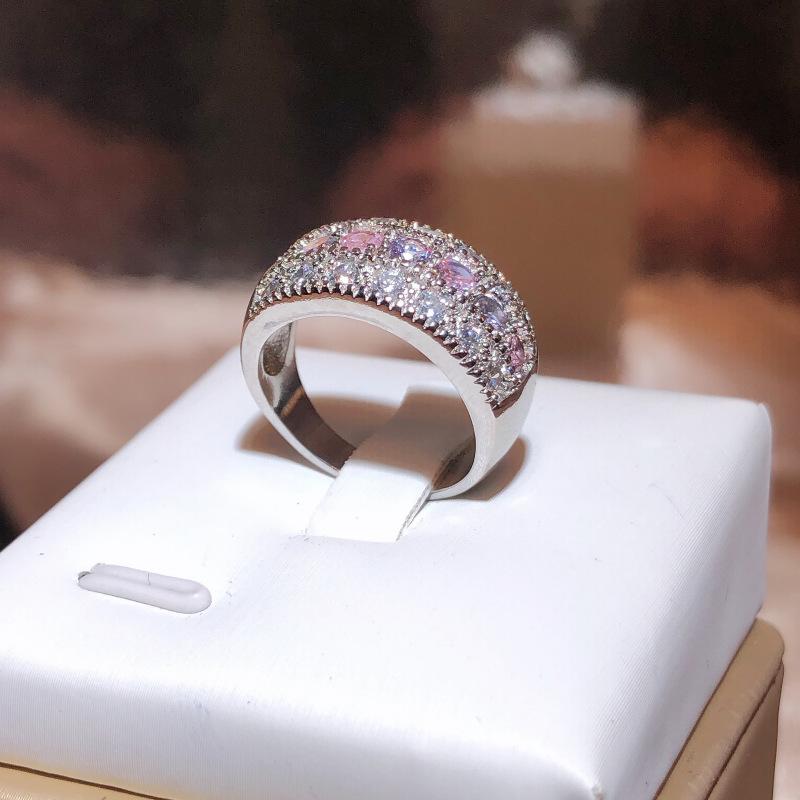 Best-selling Bohemian ring for women, featuring fire-colored zircon and colored diamonds