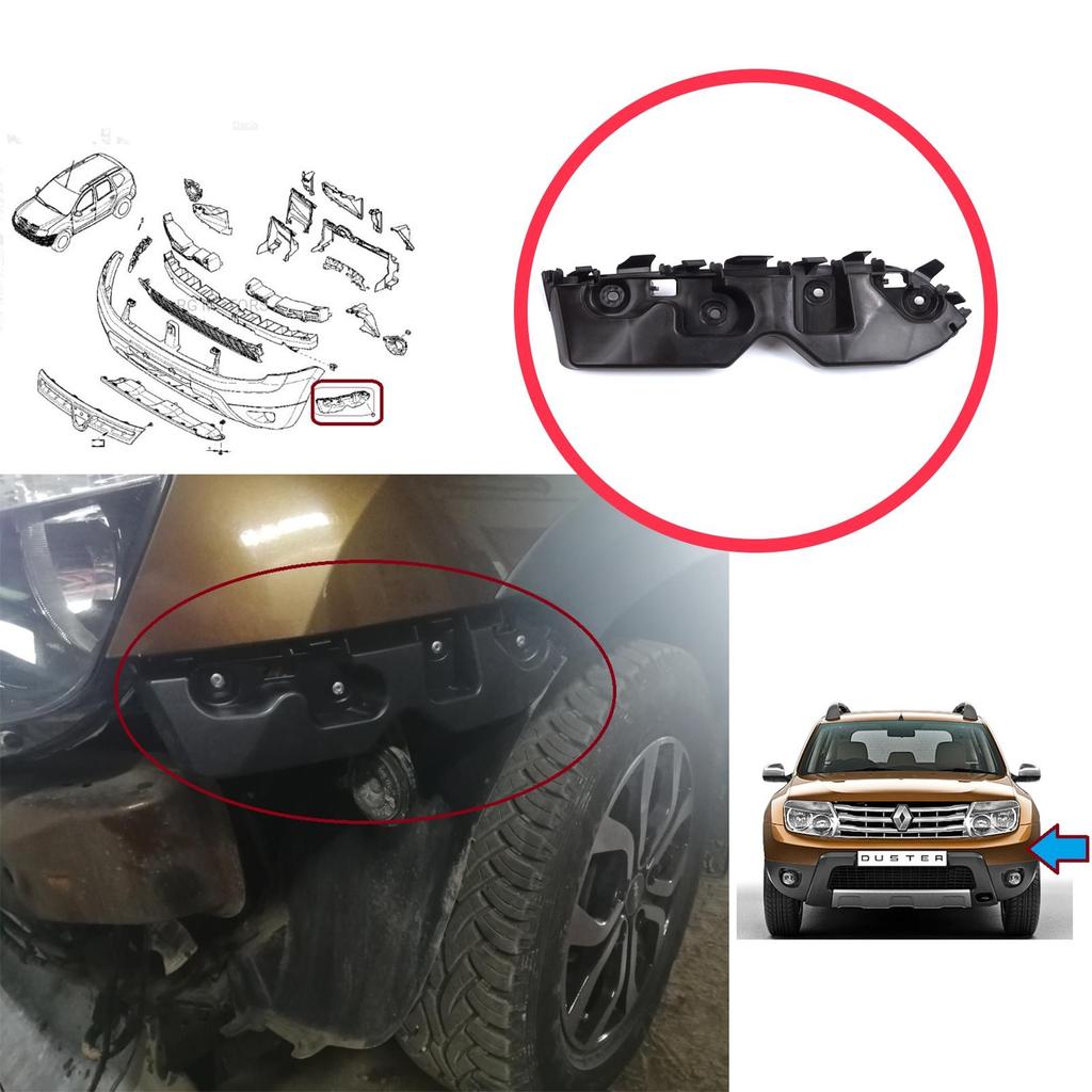 BSP1231-1 Front Bumper Mount Holder Support Bracket Left for Renault Dacia Duster MK1 HS 2010-2017 622230010R