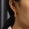 Creative Twisted  Chunky C Shape Hoop Earrings Unique Gold Plated Stainless Steel Ear Buckle Huggies Everyday Jewelry Gifts Aros
