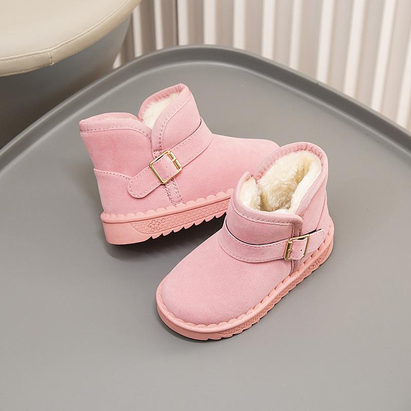 Children's Snow Boots Winter New Girls Fleece Warm Cotton Boots Boys Thickened Short Boots