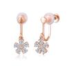 Free Bird Sakura Earrings for Pink Dangling Silver Anniversary Women, Gold, "White Sakura", Earrings, 18K, Hypoallergenic, 925, Non-Pierced Earrings,