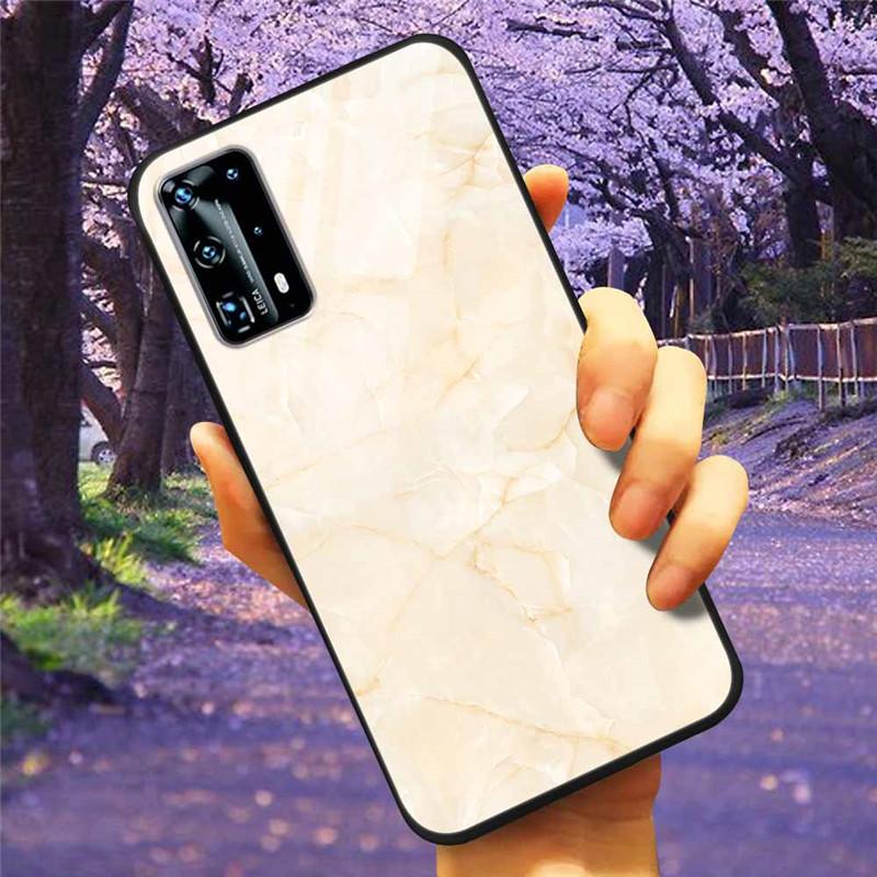Для Huawei P40 Lite / P40Pro Чехол P 40 Закаленное Стекло Звездный Мрамор Жесткая Задняя Крышка для Huawei P40 Pro / P40Lite E Чехлы Coque