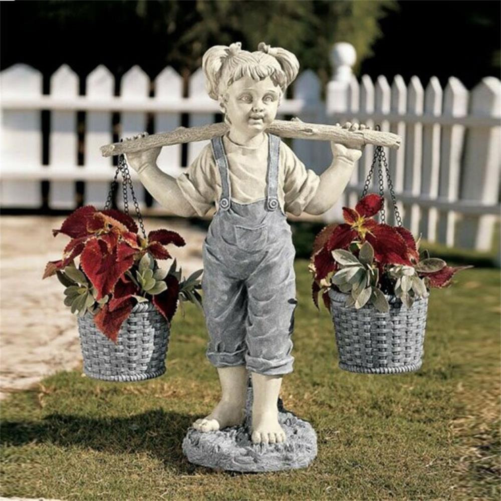 Decoration Outdoor Statues Two Tone Stone Garden Statues Little Girl Garden Statue Garden Decor
