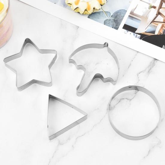 Формочки для печенья из нержавеющей стали Формы для печенья Инструменты для приготовления корейских сахарных конфет Набор для игры в кальмары Формы для выпечки тортов на вечеринку Формы-зонтики для начинающих