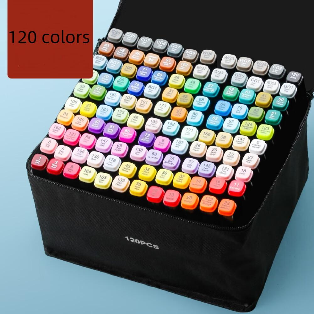 Маркер с двойной головкой, специальный цвет, непроницаемый, водонепроницаемый, не выцветающий. Маркер-кисть для студентов, 80 цветов/120 цветов.