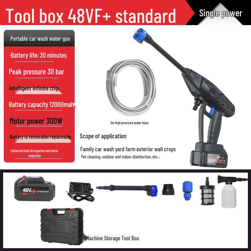Портативная беспроводная автомойка высокого давления с литиевой батареей