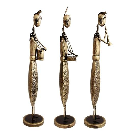 Музыкальный кукольный набор из кованого железа, декоративный подарочный предмет ручной работы, экспонат для домашнего декора, разноцветный, 53,34 см, 3 предмета