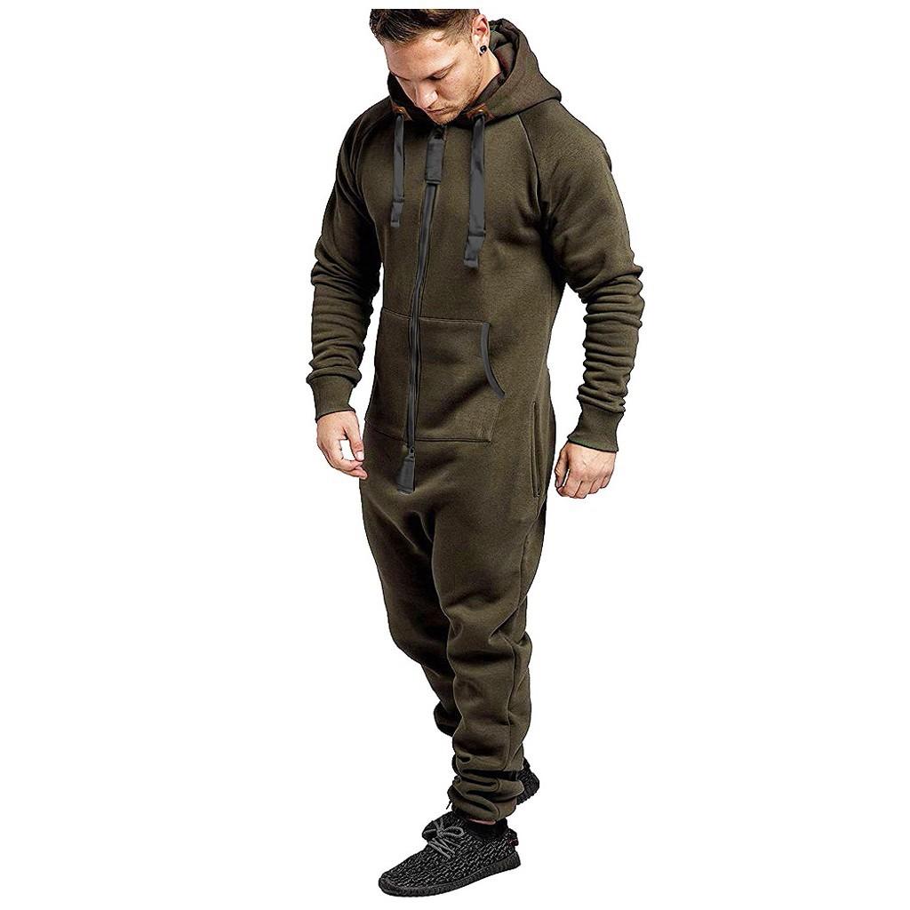 Мужской Худи с Цветными Вставками, Зимний Повседневный, с Принтом, на Молнии, Комбинезон с Принтом