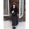 Элегантный женский костюм на осень и зиму, двубортное пальто с шерстяным воротником и плиссированная юбка с высокой талией