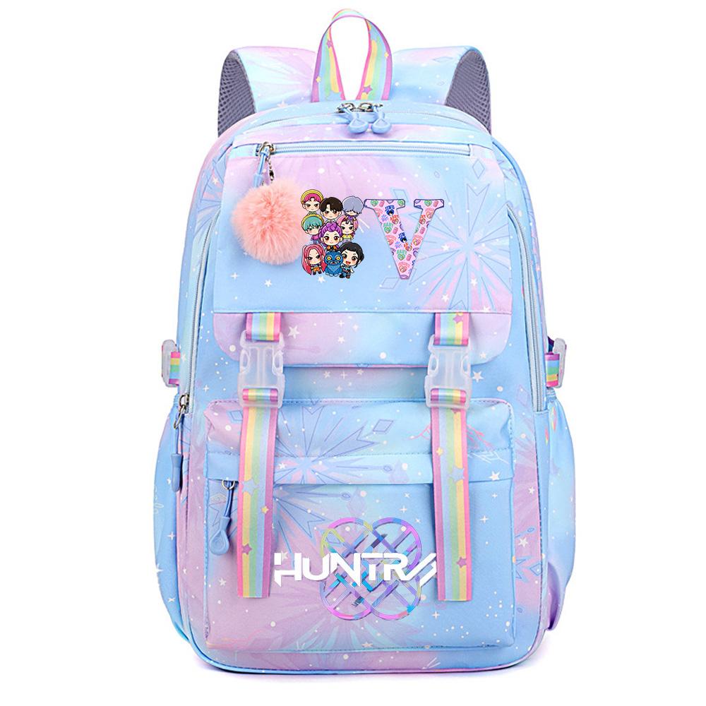 Cute K-Pop Demon Hunters Printed Large Capacity Waterproof Backpack Teenger Student Girl Boy Schoolbag Bookbag Women Large Capacity Travel Bag