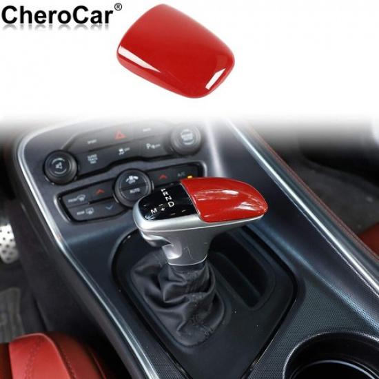 Car Gear Shift Knob Cover Trim Accessories for Dodge Challenger Charger 15+ Red