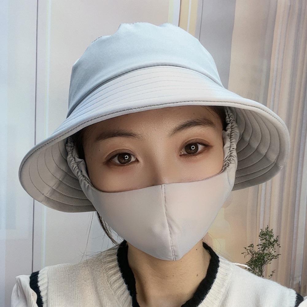 With Mask Agricultural Work Hat Bucket Hat Dust Mask Hat Fisherman Hat Protect Neck Anti-uv Four Seasons Sunscreen Hat
