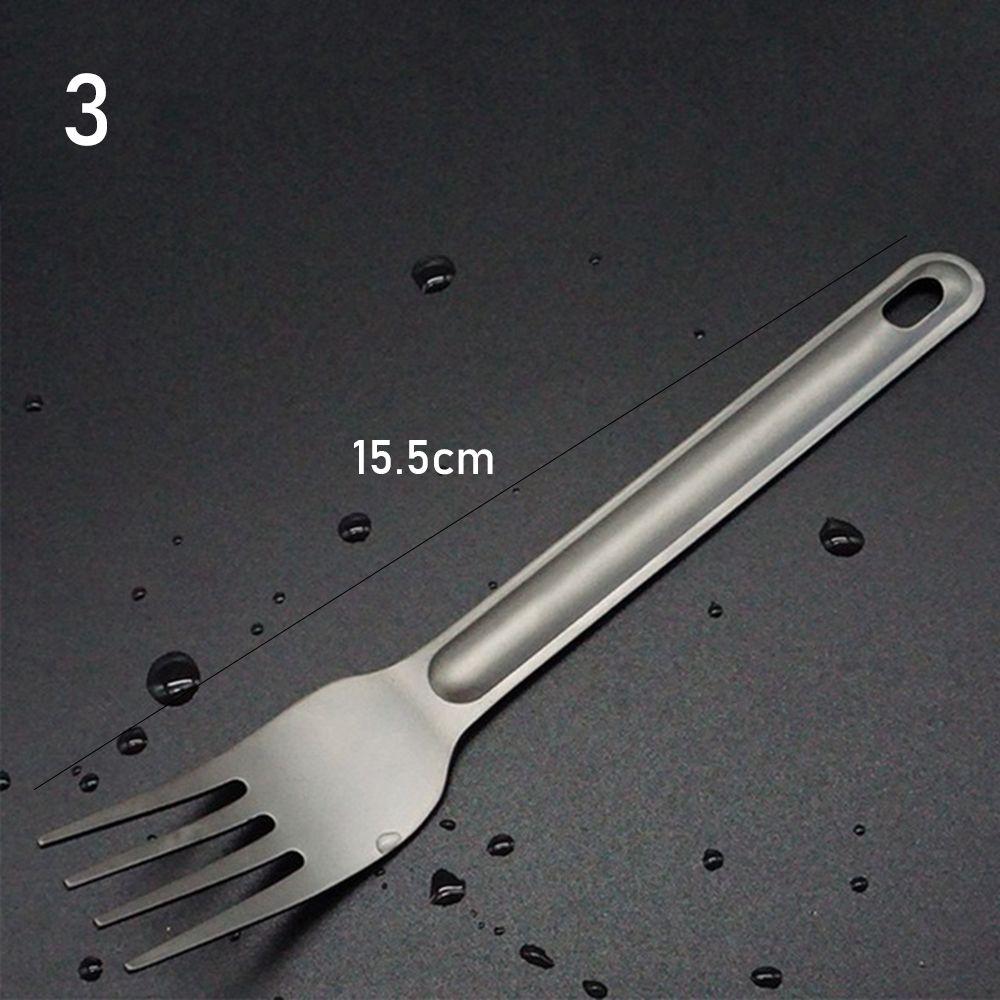 New Pure Portable Outdoor Picnic Accessories Titanium Cookware Cutlery Fork Long Handle Spoon