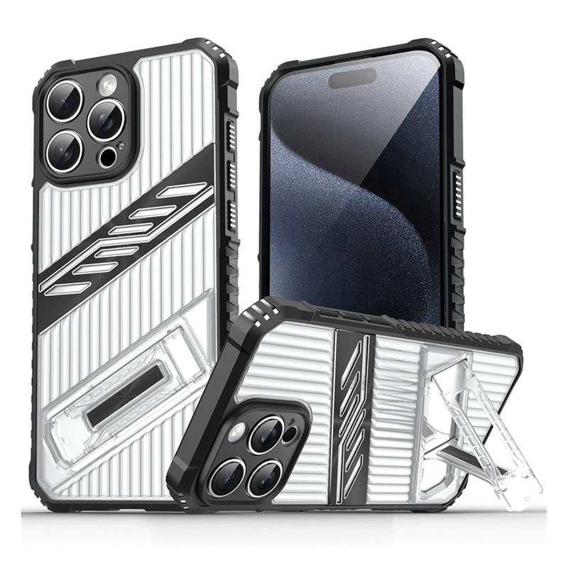 KEYSION Противоударный чехол для iPhone 15 Pro Max 15 Plus Прозрачный PC+силиконовый чехол-подставка для телефона для iPhone 15 Pro Max