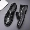 Men'S Business Dress Leather Shoes Leather Thick-Soled Non-Slip Breathable Men'S Shoes Foot Casual Shoes Men'S Loafers