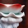 1pc Chinese Style Ceramic Lotus Candle Holder Decoration, Household Offering Candlestick Butter Candle Holder Feng Shui Buddhism