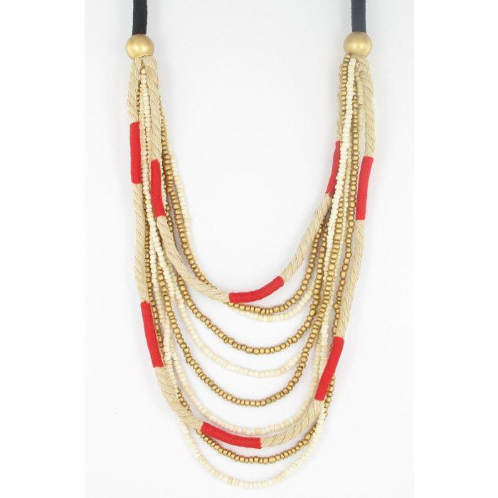 Long Red Cord Necklace