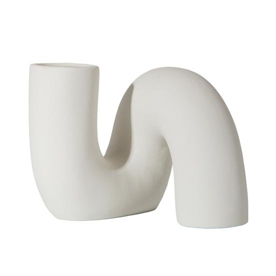 Белая керамическая витая ваза для цветов Современная матовая минималистичная богемная сплошная цветная гостиная офисная спальня настольная ваза для растений украшение