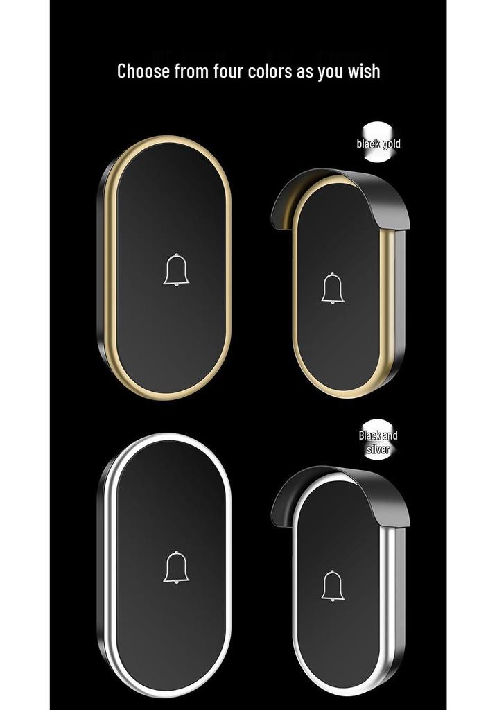 Two-in-Four Wireless AC Digital Doorbell - Waterproof Music Chime with Long-Range