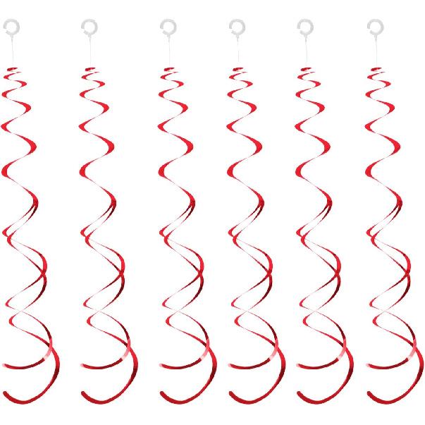 30 Pieces Gold Hanging Swirl Decorations Plastic Streamer Party Swirl Spiral Decorations for Ceiling, Wedding Baby Shower Birthday Party Supply