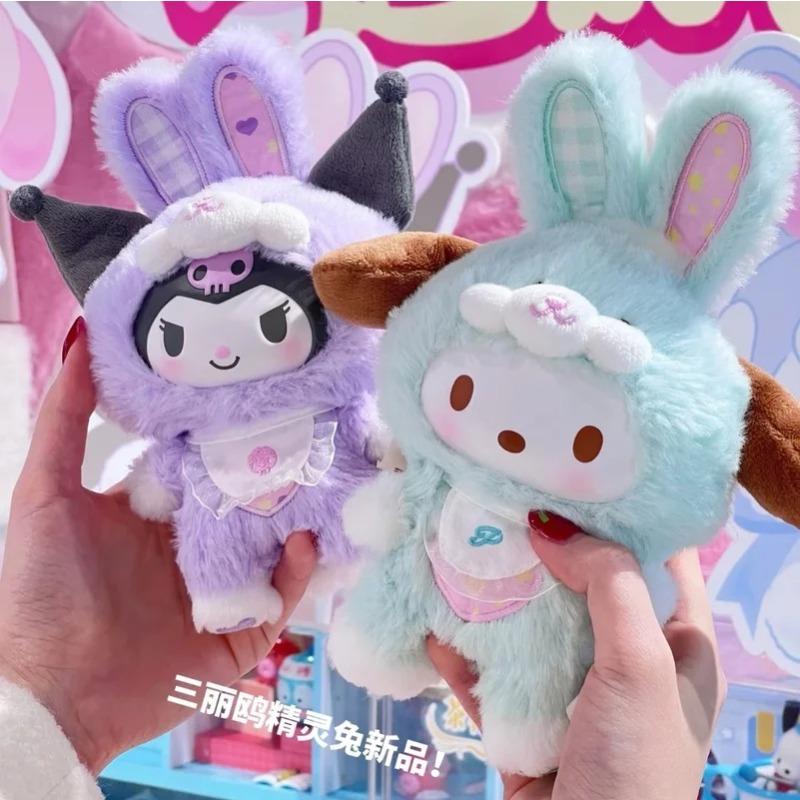 Toptoy Sanrio Семейный Эльф Кролик Серия для Младенцев Плюшевая Виниловая Слепая Коробка Куроми Синнаморолл Хелло Китти Фигурка Девочки Очаровательная Последнего Года Подарок