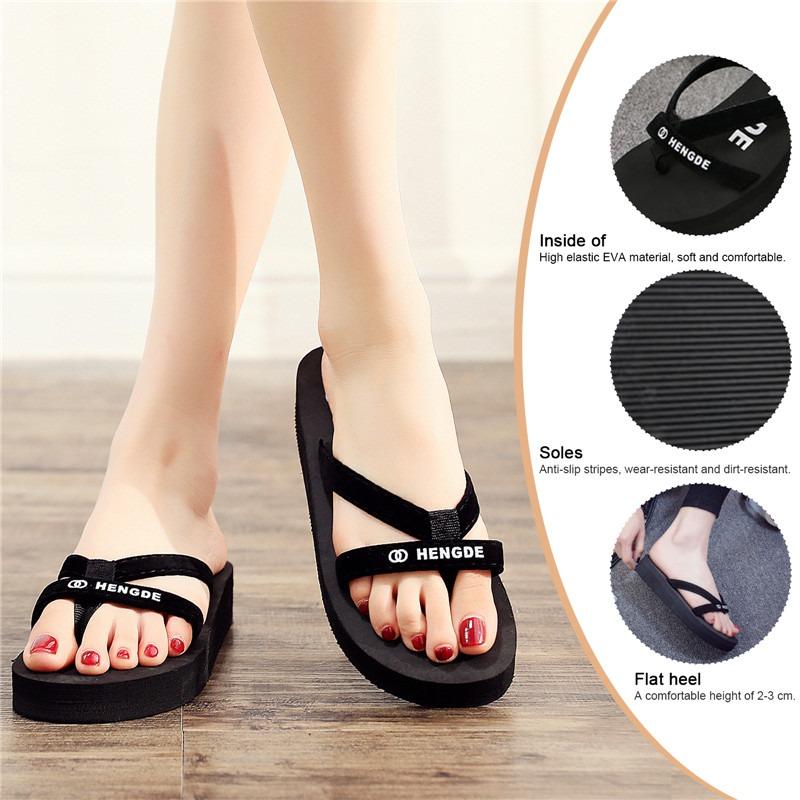 Летняя нескользящая обувь, шлепанцы на танкетке, женские шлепанцы, размер 7, кожаные женские шлепанцы