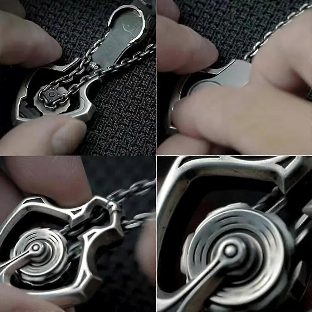Mechanical Rotatable Gear Pendant Necklace, Retro Punk Gear Necklace