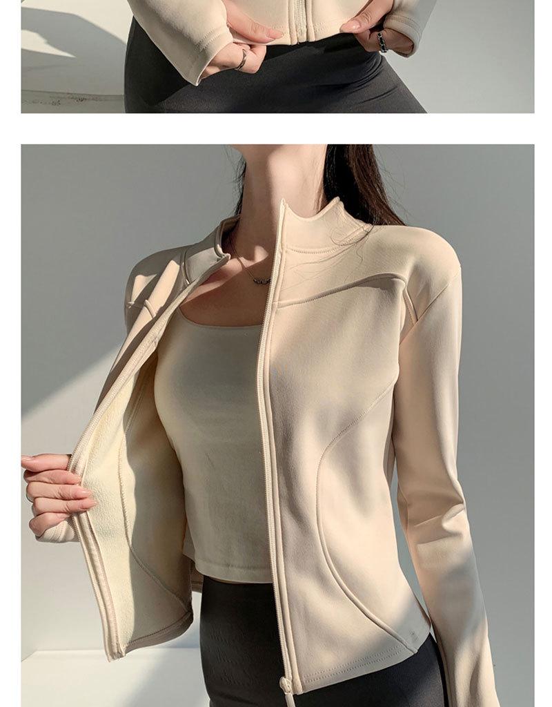 Женская флисовая куртка для йоги на осень/зиму - на молнии, с длинным рукавом, облегающего кроя для бега, велоспорта, фитнеса