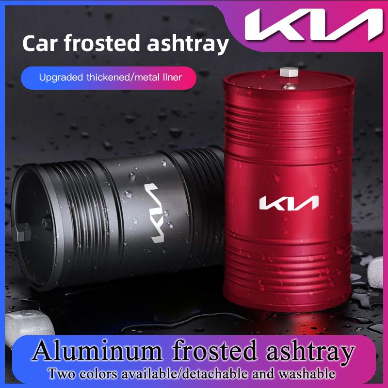 BQTT3 Aluminum Alloy Car Ashtray Portable Oil Drum Shape For Kia Stinger Sonet Picanto Rio Proceed K7 K5 K9 K3 XCeed Soul Venga Seltos