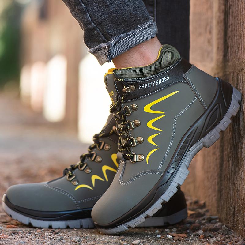 Водонепроницаемые мужские защитные рабочие ботинки со стальным подноском, ударопрочные и устойчивые к проколам, для приключений на открытом воздухе, пеших походов, промышленные ботинки