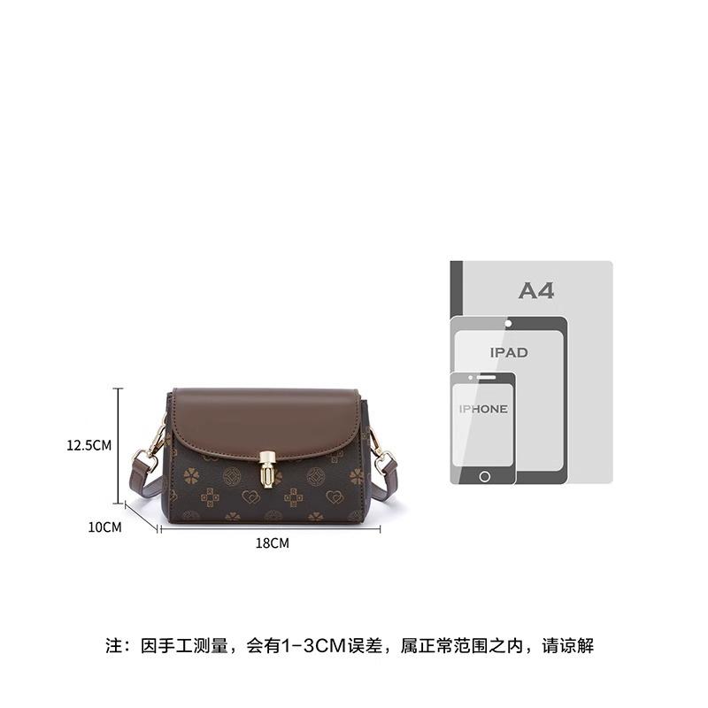 Retro Printed Small Square Bag 2025 New Fashion High-end Shoulder Bag Women's Simple Commuter Messenger Bag