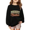 Children's Fashionable Casual Long-sleeved Loose Christmas Print Pullover Sweatshirt