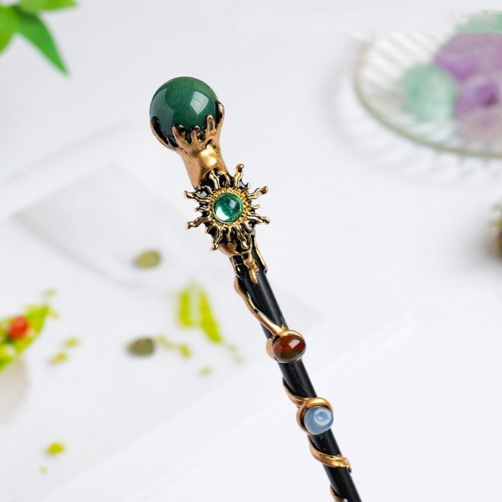 DIY Handmade Crystal Magic Wand Halloween Prop Magic Scepter Creative Fairy Stick Women Girls