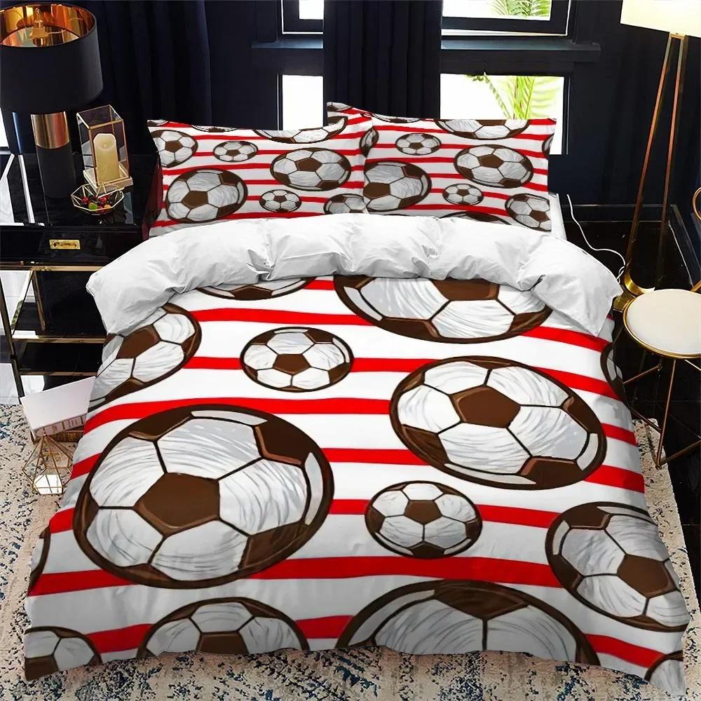 3D Football Print Soccer Sport Bedding Set Single Twin Double Queen King Cal King Size Bed Linen Set