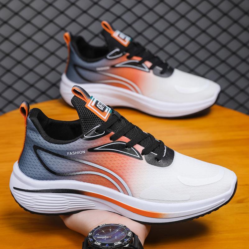 Men's Running Shoes Men's 2025 Summer Shoes Casual Mesh Breathable Running Shoes Shock Absorption Light Gradual Change Color Sports Shoes