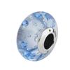 Подвеска из муранского стекла с синими ледяными каплями, подходит для европейского браслета, бусины из стерлингового серебра 925 пробы, аксессуары для изготовления ювелирных изделий