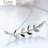 925 Sterling Silver Leaves  Zircon Necklaces & Pendants For Women Fashion Lady Festival Gift Sterling-silver-jewelry