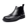 Fashion Elegantes Genuine Leather Chelsea Boots Mens Comfortable Brogue Shoes British Style Man Wedding Dress Ankle Boots Slip On Shoes