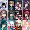 DIY 5D алмазная живопись, вышивка крестом, полная круглая смола, японская кукла, мультяшная Алмазная вышивка, мозаика, домашний декор, подарок ручной работы