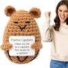 Positive Crochet Animals Mini Emotional Support Crochet Decor Cartoon Funny Cute Encouragement Knitted Doll Toy Decoration