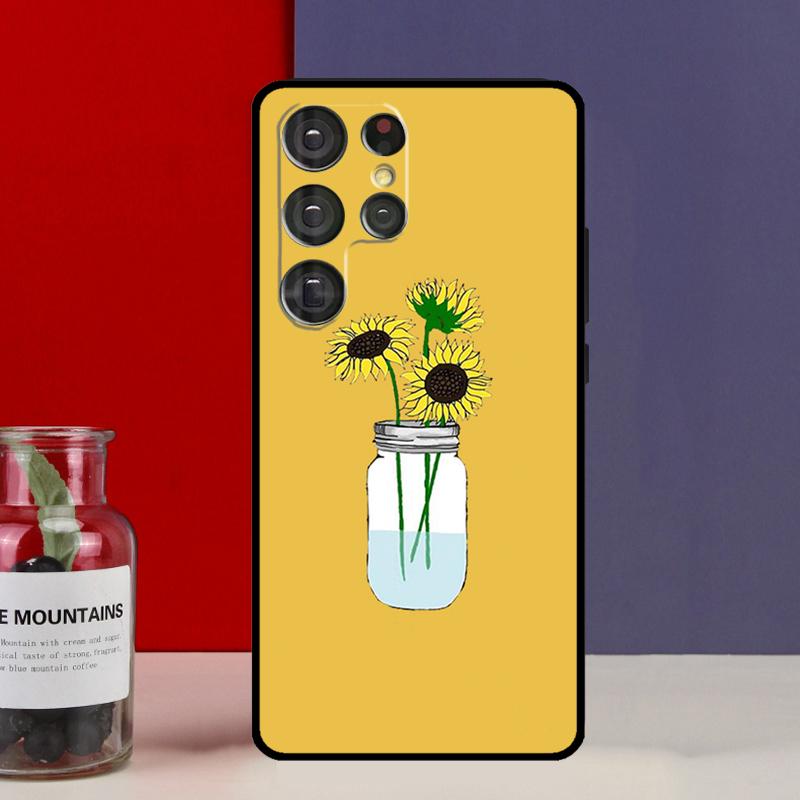 Чехол Funda с цветочным узором Ромашка Подсолнух Для Samsung Galaxy S25 Ultra S9 S10 S20 S21 S22 Plus S23 FE S24 Ultra Чехол для телефона