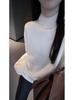Women's High-Neck Pure Wool Sweater - Long Sleeve Knit Top for Fall/Winter