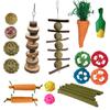 21PCS Hamster Bird Rabbit Chew Toy Wood Toy To Keep Small Rodents Healthy Enhances Dental Healthy and Provide Enjoyments