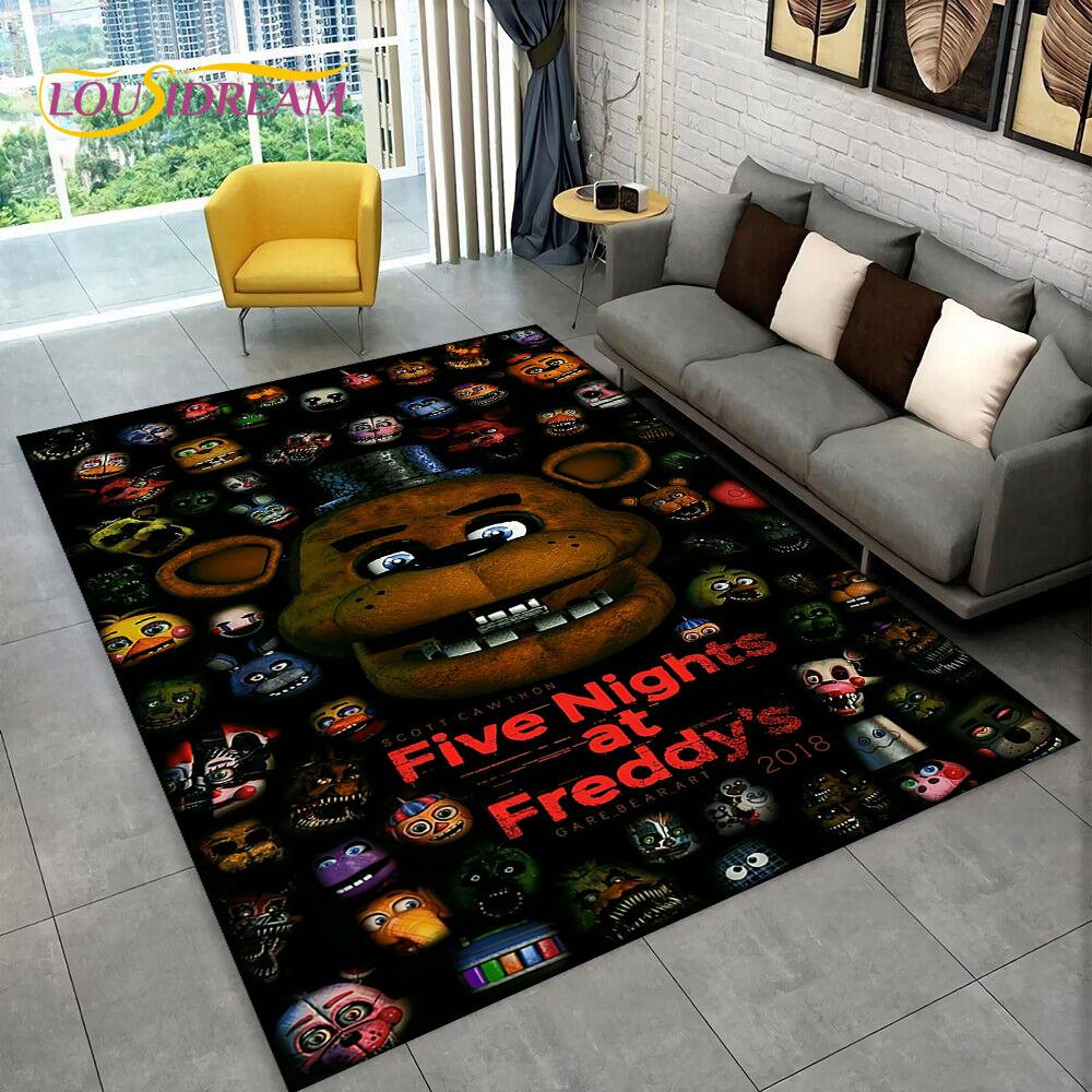 Ковер Хоррор Игра FNAF Фильм Фредди Бонни для Дома Гостиной Спальни Дивана Прихожей Декор, Ковер для Игровой Зоны Детей Нескользящий Коврик