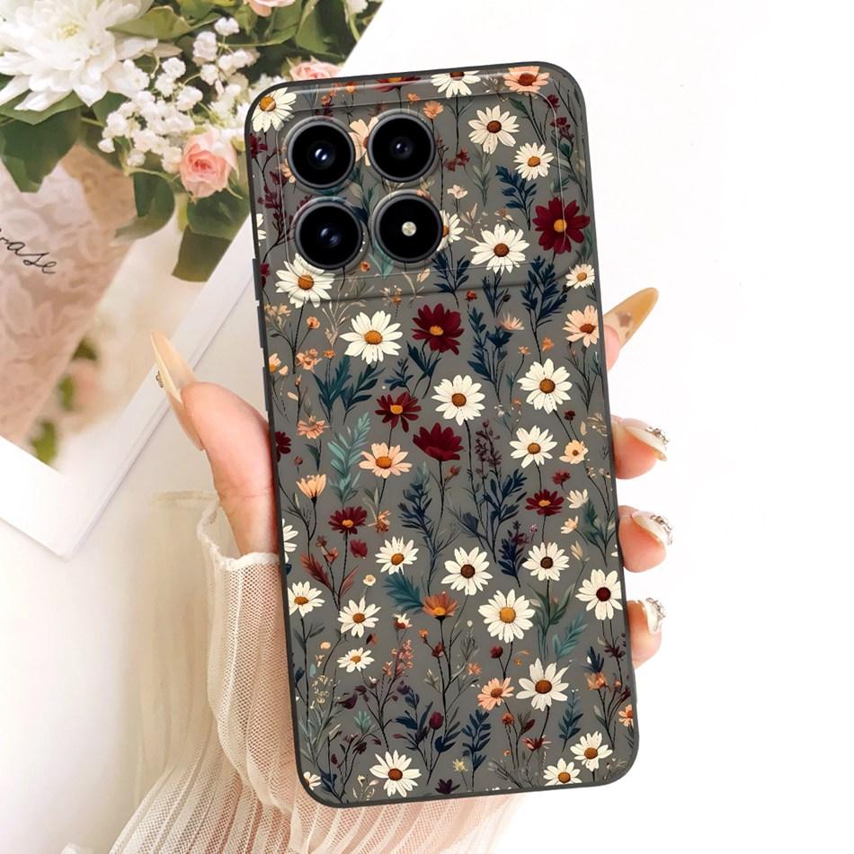 For Xiaomi Redmi K90 Cute Cat Flower Cartoon Phone Case For Redmi K 90 K90 Pro Max 5G Shockproof Soft Silicone Cases Bumpers