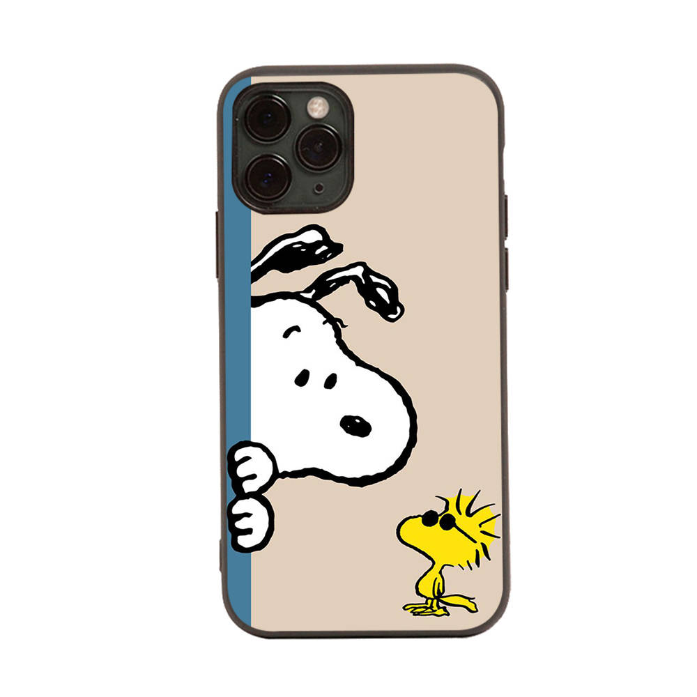 SM18 Snoopy Black Sofe Case for Samsung Note 20 Lite S24 Ultra S23 A03 A05 A06 A11 A71 A15 A16 A13 A24 A25 A33 A52 A53 A50 M55 M35 Plus
