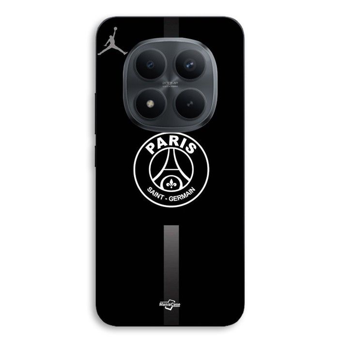 Coque téléphone - MANIACASE - Xiaomi Redmi Note 15 Pro Plus 5G - Silicone TPU - Noir - PSG logo Jordan