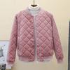 Women's Short Warm Baseball Jackets Puffy Zipper Shiny Warm Jacket