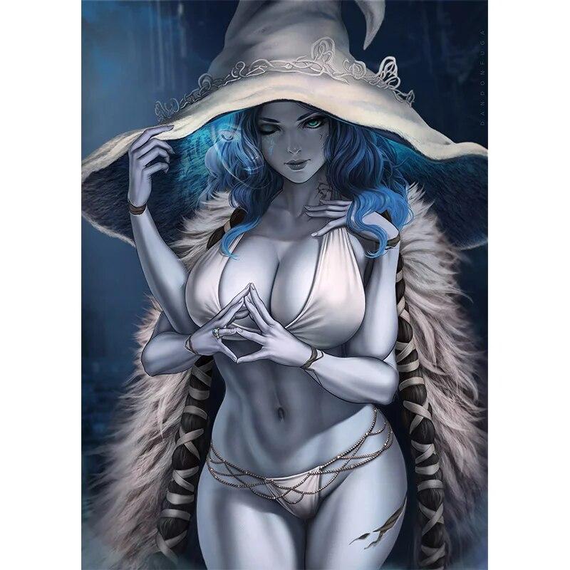 Print Rosaria Nude 3D Sexy Anime Girl Art Posters HD Wall Art Canvas Painting Living Room Bedroom Home Decor Hang Picture