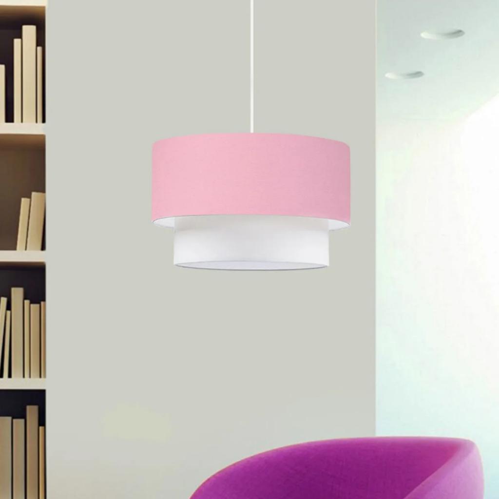 Cake Single Pendant Chandelier Pink Fabric Bedroom Children's Room Living Room Chandelier